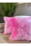 Plush Throw Pillow Cover Pink Color - 3