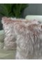 Plush Throw Pillow Cover Washable Long Pile Powder Pink (1 Piece) - 3