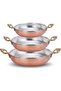 3-Piece Copper Pan Thick Heavy Pan Set 1.6 Kg - 3