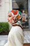 روزا وشاح منقوش بني
