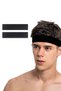 2-Pack Men's Sports Hair Band Athlete Headband Headband Sweatband Tennis Fitness Hair Bands Set of 2 Black