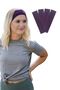 Hair Band 4-Piece Sports Women Men Cotton Bandana Fitness Tennis Gym Makeup Pilates Hairband Set Purple