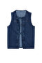 Dark Blue Front Tie Oversize Denim Vest Twoaw25Ye00063 - 6