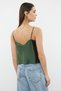 Khaki Woven Strap Degaje Collar Satin Blouse Twoss19Bb0161 - 5