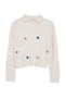 Stone Soft Textured Rose Detailed Hair Weave Crop Knitwear Sweater Twoaw25Kz00164 - 6