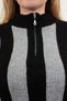 Black Gray Striped Zip Collar Knitwear Sweater Tbbaw25An00028 - 4