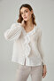 Flounced Viscose Blouse - White