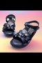 Women's Genuine Leather Sandals with Heel Spur Reinforcement , Soft Sole, and Velcro Closure