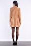 Long Gold Buttoned Camel Blazer Jacket - 4