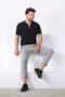 Black Polo Collar Zippered 100% Cotton Men's Knitwear T-shirt - 3