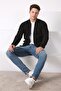 Men's Black Zippered Cotton Knitwear Cardigan - 2