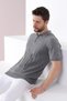 Gray Polo Collar Ribbed 100% Cotton Men's Knitwear T-shirt