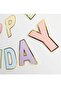 Gold Gilded Macaron Colors Happy Birthday Text Ornament Banner - 3