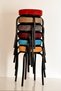 6 Pcs Colorful Erasable Fabric Black Profile Stool Metal Stool Kitchen Stool Thick Stool