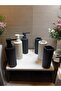 Modern Round Bathroom Set: Soap Dispenser and Toothbrush Holder, GRAY (ANTHRACITE) - 4
