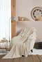 Vera Ecru Single Sofa Armchair Cover Shawl 150 x 200 cm TV Blanket Throw Cotton