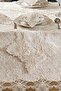 Velvet Luxury Tablecloth Set Lacy Laced 26 Pieces Petrana Cappuccino - 4