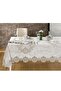Velvet Luxury Tablecloth Set Lacy Laced 26 Pieces Reina Cream - 3