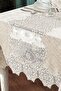 Velvet Luxury Tablecloth Set Lacy Laced 25 Pieces Date Cream - 4