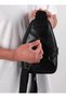 Men's Black Genuine Leather Bodybag Cross Chest Bag - 5