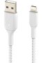 Braided USB to Lightning Cable for iPhone - 3m,White - 3