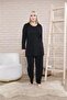 Wide Fit Mother's Set Winter Long Sleeve Large Size Pajamas Set Double Set - 3