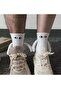 White Magnet Holding Hands Socks Dating Fashion Sports Socks - 3