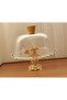 Gold Metal Footed Glass Covered Cake - Cake Stand Jar - 2