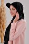 Women's Hijab with Hat, Practical Bonnet, Ready-To-Wear Shawl, Black - 2