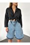 Women's Pleated Bermuda Shorts Loose Cut - 5