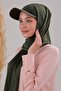 Women's Hijab with Hat, Practical Bonnet, Ready-To-Wear Shawl, Khaki - 2