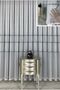 Frequently Pleated Gray Striped Appliqué Knitted 1X3 Tulle Curtain - 3