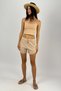 100% Cotton Women's Corduroy Striped Slim Shorts Beige - 2