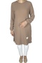 Women - Thin Tunic with Elastic Sleeves and Bands
