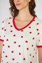 Women's Cotton Knitted Red Heart Shorts Pajama Set - 6