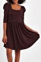 WOMEN'S SQUARE NECK BALLOON SLEEVE DRESS - 2