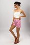 Women's 100% Cotton Single Jersey Patterned Soft Basic Mini Shorts Large Rabbit Pink - 6