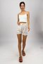 Women's 100% Cotton Single Jersey Patterned Soft Basic Mini Shorts White Stickman - 3