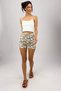 Women's 100% Cotton Single Jersey Patterned Soft Basic Mini Shorts Green Rooster - 4