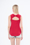 Women's Fuchsia Color Wrap Blouse with a Window on the Back - 4