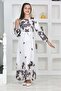 Floral Patterned Young Girl Chiffon Hijab Dress - 6