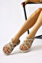 Anais Beige Thick Sole Cross Rope Women's Sandals Opportunity Product - 4