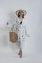 Hooded Long Pareo Belted Beachwear Peshtemal Seashell Patterned Beach Bathrobe 1 Piece