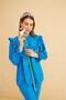 طقم بنطلون تونيك أزرق مطرز ومكشكش من بورتي ستون - 2