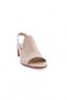 Beige 057 Model Women's Heeled Sandals - Genuine Leather with Rubber Detail - 2