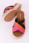 Women's Genuine Leather Platform Sole Colorful Slippers Mlk.5350 - 6