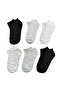 6 Pack Patterned Mixed Color Cotton Quality Booties Socks