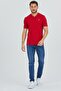 Dark Red V-Neck Cotton Slim Fit Men's Basic