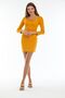 Mustard Long Sleeve Piping Detail Mini Dress - 4