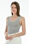White Striped Tank Top / Skinny Fit